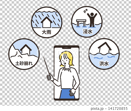 Illustrations for weather and disaster prevention apps Illustrations for weather and disaster prevention apps 141720855
