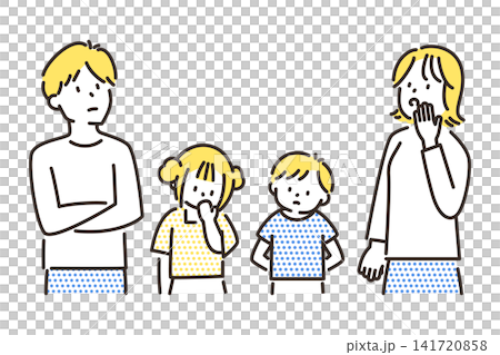 考えごとをする家族のイラスト 141720858