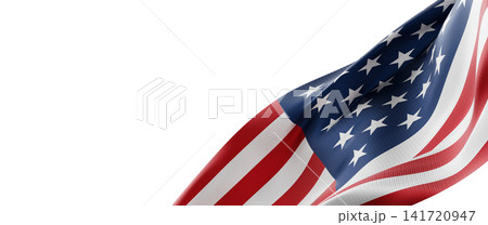 American flag flowing isolated on white background design for 4th of july America Independence day banner 3D render American flag flowing isolated on white background design for 4th of july America Independence day banner 3D render 141720947