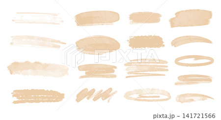 Set of beige pastel watercolor stains Set of beige pastel watercolor stains 141721566