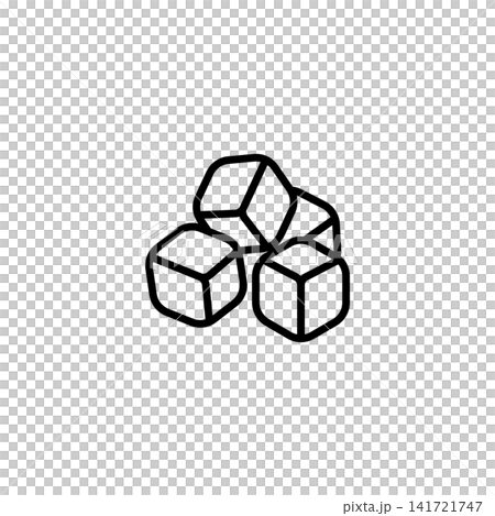 Minimalist line icon of raw polymer plastic pellets used for industrial 3D printing extrusion and manufacturing. Minimalist line icon of raw polymer plastic pellets used for industrial 3D printing extrusion and manufacturing. 141721747