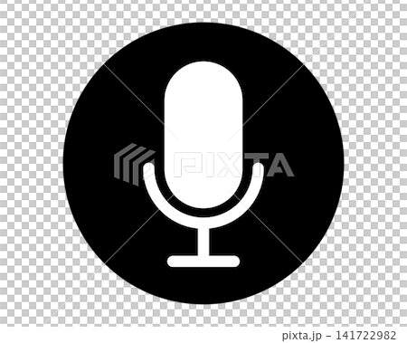 Microphone and black circular background voice input icon illustration material Microphone and black circular background voice input icon illustration material 141722982