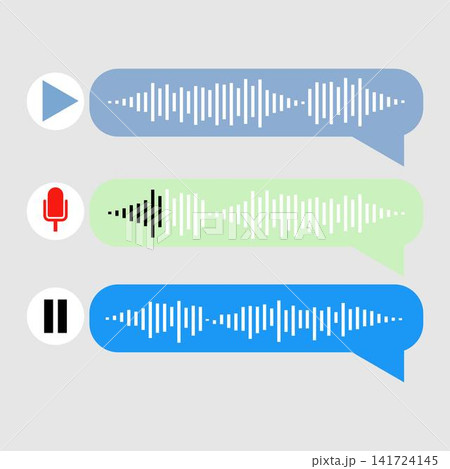 Voice note player UI design layout with microphone and pause button Voice note player UI design layout with microphone and pause button 141724145