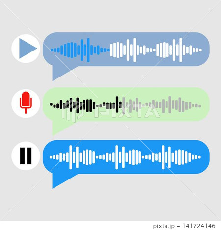 Voice note player UI design layout with microphone and pause button Voice note player UI design layout with microphone and pause button 141724146