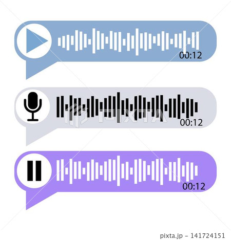 Voice note player UI design layout with microphone and pause button Voice note player UI design layout with microphone and pause button 141724151