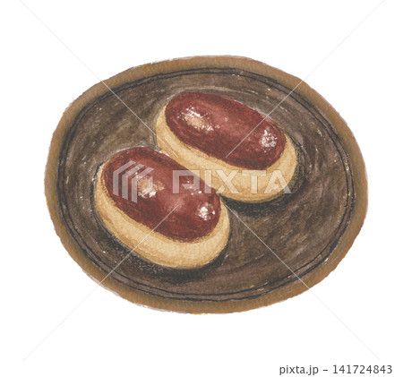 水彩で描いた栗饅頭 水彩で描いた栗饅頭 141724843