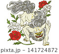牡丹と唐獅子 カラー 141724872