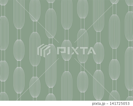 Modern art deco pattern with geometric elongated oval chains green Modern art deco pattern with geometric elongated oval chains green 141725053