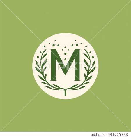 Alphabetical logo of the letter M with laurel wreath 141725778