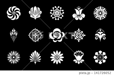 Flower icons set. Isolated elements for design. Vector graphics. Flower collection Flower icons set. Isolated elements for design. Vector graphics. Flower collection 141726052