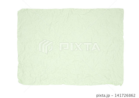 crumpled light green paper sheet on white background 141726862