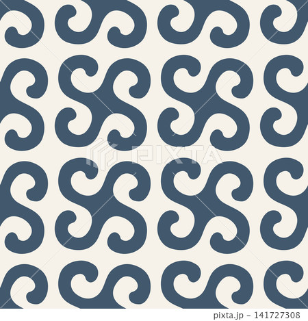 Bold repeating Central Asian spiral seamless ornament pattern for wallpaper upholstery textiles and interior decor Bold repeating Central Asian spiral seamless ornament pattern for wallpaper upholstery textiles and interior decor 141727308