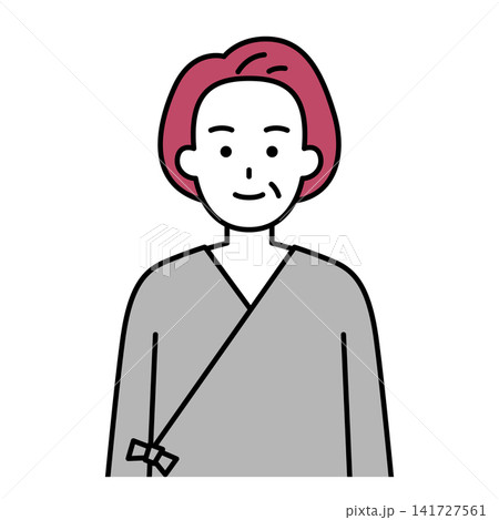 病院の検査着の中年の女性 病院の検査着の中年の女性 141727561