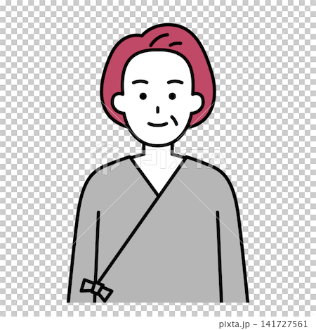 病院の検査着の中年の女性 病院の検査着の中年の女性 141727561