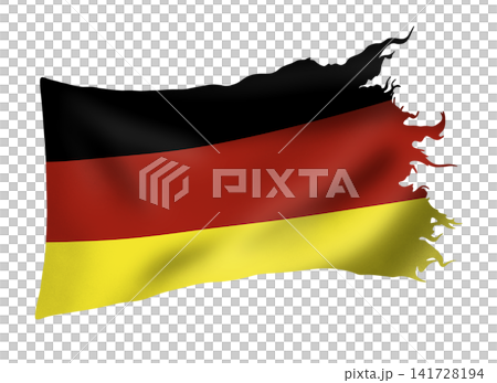 Tattered National Flag of Germany with holes symbolises historical conflicts, illustrating political science concepts and international relations pedagogy in socio-economic academic research Tattered National Flag of Germany with holes symbolises historical conflicts, illustrating political science concepts and international relations pedagogy in socio-economic academic research 141728194