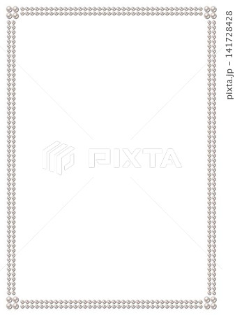 Vertical beaded rectangular frame made of white filigree pearl strings. Big beads in corners. Delicate beaded design element with double lines on transparent background. A4 paper size. Vertical beaded rectangular frame made of white filigree pearl strings. Big beads in corners. Delicate beaded design element with double lines on transparent background. A4 paper size. 141728428