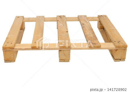 Wooden cargo pallet top view isolated on transparent background 141728902