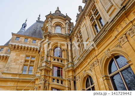 Ornate architectural details and Renaissance Revival tower turret at Waddesdon Manor Ornate architectural details and Renaissance Revival tower turret at Waddesdon Manor 141729442