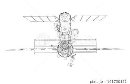 detailed illustration of a spacecraft from above detailed illustration of a spacecraft from above 141730151