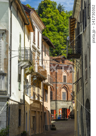 Garessio building facades lining Via Camillo Benso di Cavour 141730302