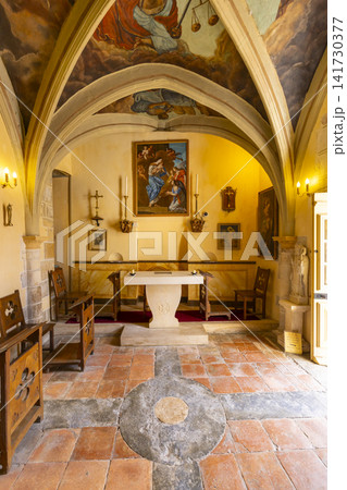 Chateau de Bazoches chapel interior with religious paintings Chateau de Bazoches chapel interior with religious paintings 141730377