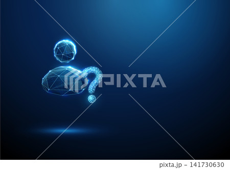 3D blue avatar and question mark. Inquiry, ai support assistant, virtual agent help, question answer, problem solving, faq guidance, information concept 141730630