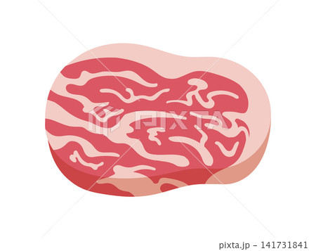霜降りのある生の牛ステーキ肉のベクターイラスト 霜降りのある生の牛ステーキ肉のベクターイラスト 141731841