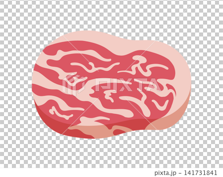 霜降りのある生の牛ステーキ肉のベクターイラスト 霜降りのある生の牛ステーキ肉のベクターイラスト 141731841