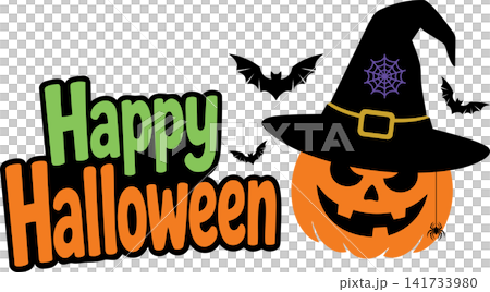 Illustration of a Happy Halloween greeting 141733980