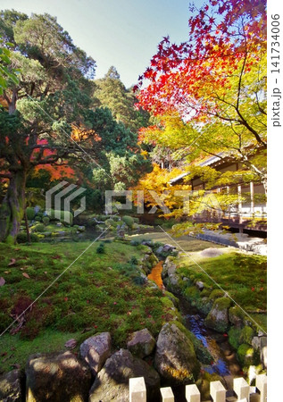 糸島市 雷山千如寺 室町時代作庭の心字庭園 水面に映える紅葉 糸島市 雷山千如寺 室町時代作庭の心字庭園 水面に映える紅葉 141734006