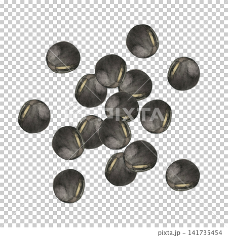 Black Beans - Power Food - Watercolor Illustration Black Beans - Power Food - Watercolor Illustration 141735454
