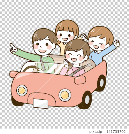 Family going out by car Family going out by car 141735702