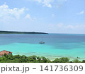 青い海と船（横長） 141736309