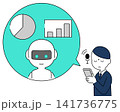 AIチャットボットでデータ分析を行うビジネスマン 141736775