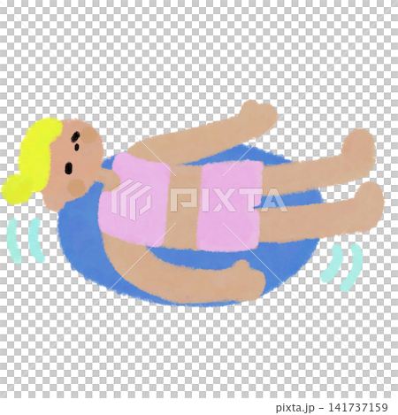 一個女人在花車裡游泳的插圖 一個女人在花車裡游泳的插圖 141737159
