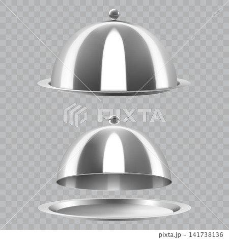 Silver Restaurant Cloche and Tray Mockup Vector Silver Restaurant Cloche and Tray Mockup Vector 141738136