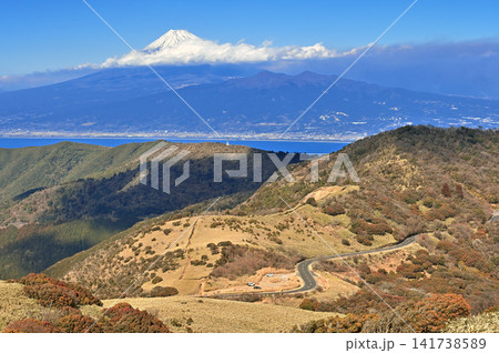 伊豆半島の伊豆山稜線歩道 達磨山より望む富士山 伊豆半島の伊豆山稜線歩道 達磨山より望む富士山 141738589
