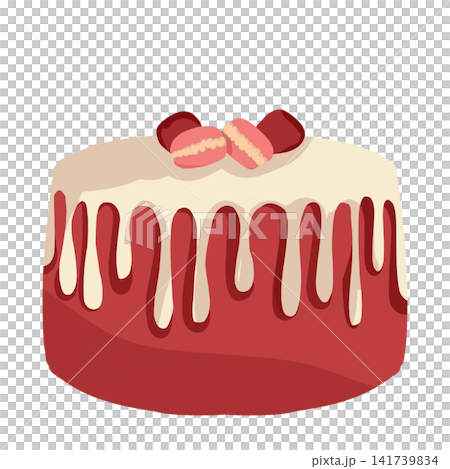 Cute Flat Illustration of Pink Frosted Cupcake with Swirl Isolated on White Cute Flat Illustration of Pink Frosted Cupcake with Swirl Isolated on White 141739834