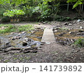 沢に架かる木の板橋 六甲山のハイキング道 141739892