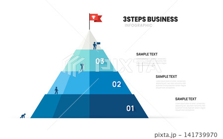 Business infographic Mountain peak. Route to success. presentation template. Diagram chart with 3 steps vector. Business infographic Mountain peak. Route to success. presentation template. Diagram chart with 3 steps vector. 141739970