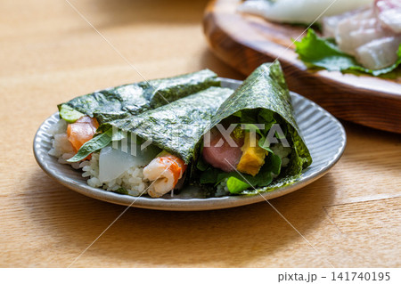 手巻き寿司 和食の寿司 家庭料理 手巻き寿司 和食の寿司 家庭料理 141740195