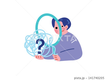 考え事をする男性のイラスト 考え事をする男性のイラスト 141740205