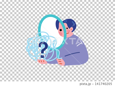 考え事をする男性のイラスト 考え事をする男性のイラスト 141740205