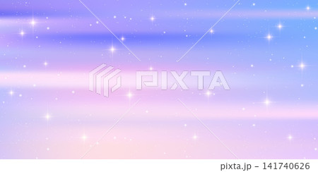 Dreamy pink pastel rainbow background with sparkling stars and soft clouds for magical princess designs and cute fantasy unicorn projects. Vector soft holographic bg Dreamy pink pastel rainbow background with sparkling stars and soft clouds for magical princess designs and cute fantasy unicorn projects. Vector soft holographic bg 141740626
