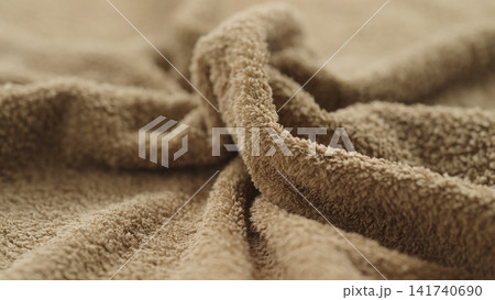 closeup shot of green cotton terry towel closeup shot of green cotton terry towel 141740690