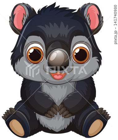 Cute Cartoon Baby Wombat Vector Illustration Isolated on White Background Cute Cartoon Baby Wombat Vector Illustration Isolated on White Background 141740980
