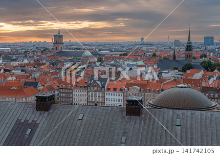 Red Rooftops of Copenhagen Old Town with Copper Spires Red Rooftops of Copenhagen Old Town with Copper Spires 141742105