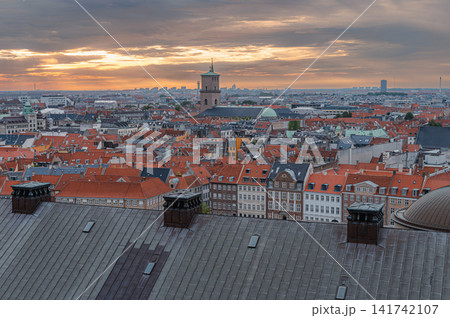 Church Towers over Copenhagen Rooftops in Summer Church Towers over Copenhagen Rooftops in Summer 141742107