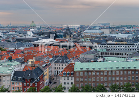 Aerial View of Copenhagen Rooftops and the Harbour Aerial View of Copenhagen Rooftops and the Harbour 141742112
