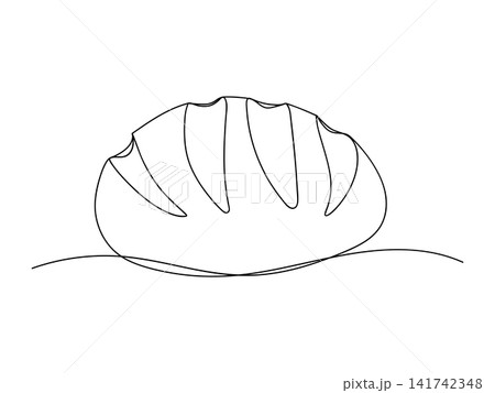 Continuous line drawing long loaf bread bakery icon vector illustration concept 141742348